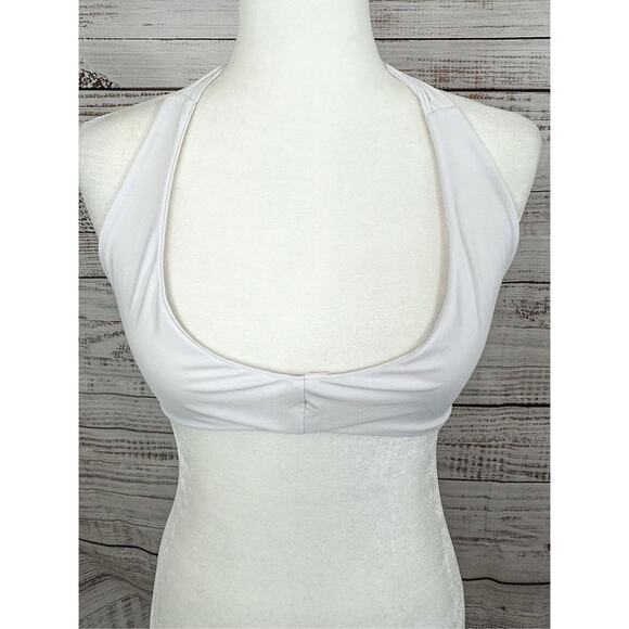 Revolve Joues de Sable Strappy Seamless Halter Neck Swimsuit White Size XS - Picture 2 of 5